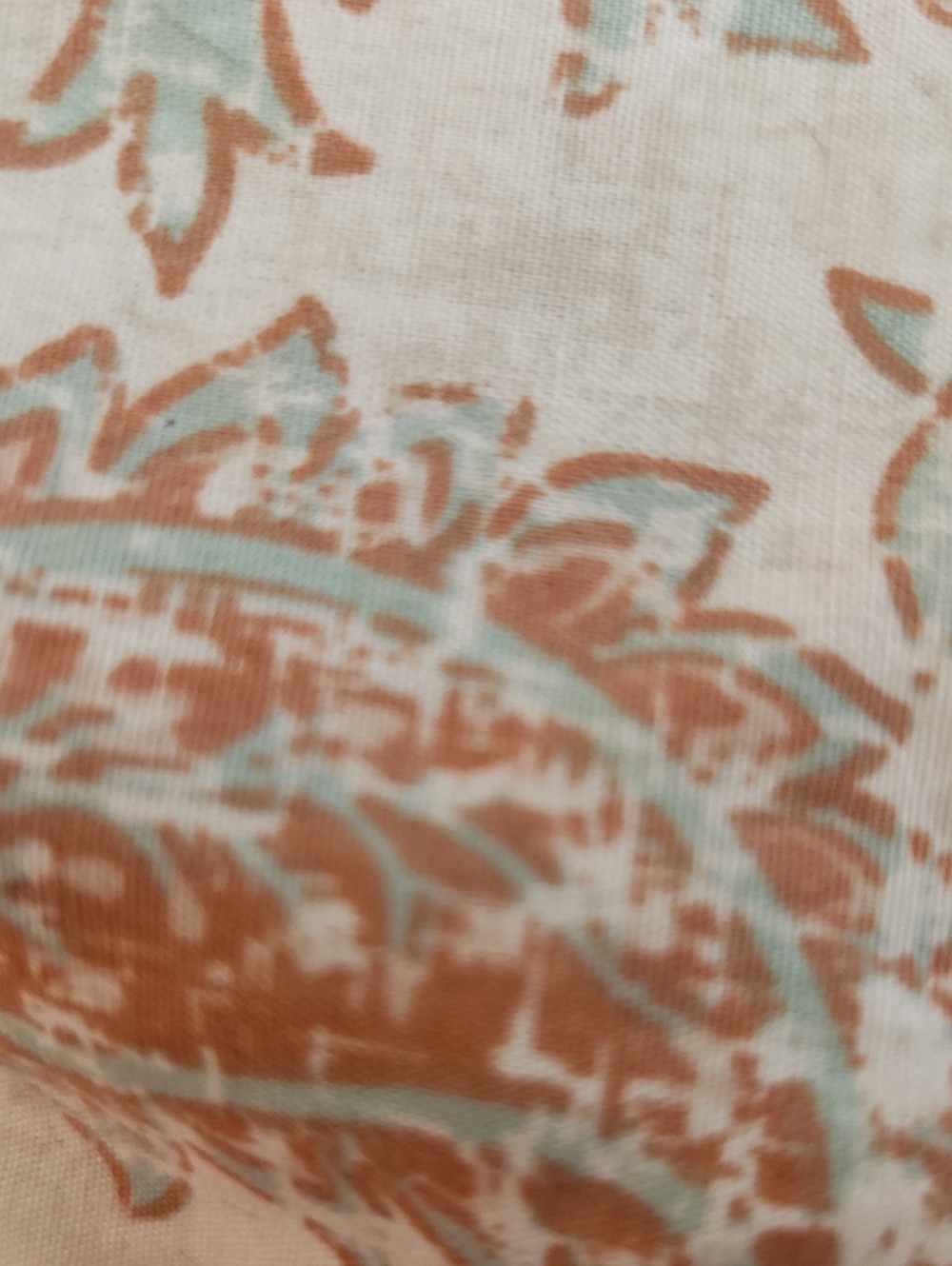 Light Floral Print Fabric Top in White, Rust & Mint